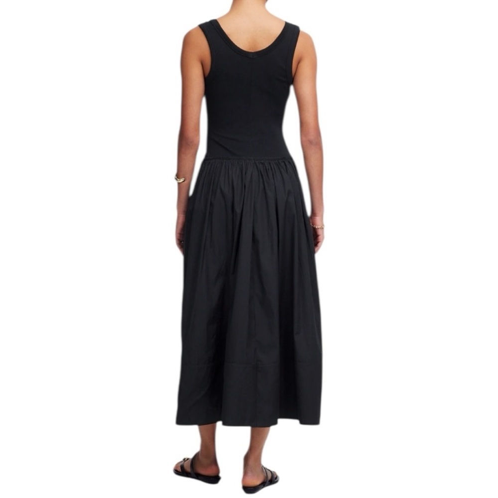 Madewell Mixed Poplin Scoopneck Maxi Dress in Jet Black - Picture 4 of 8